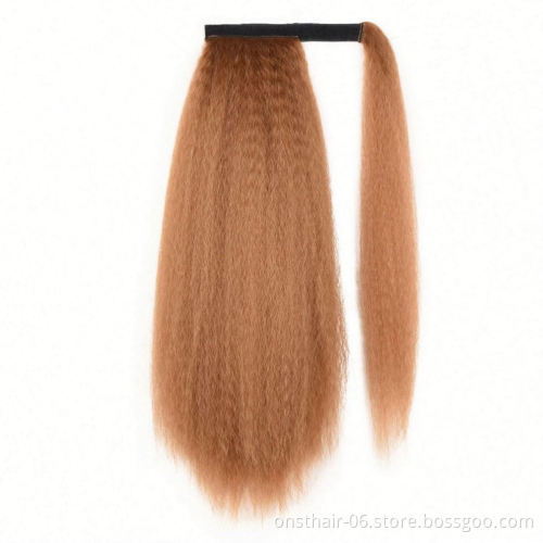 MYZYR Long Straight P onytail Clip In Hair Tail False Hair With Hairpins Women 22Inch Synthetic P ony Tail Hair Extension